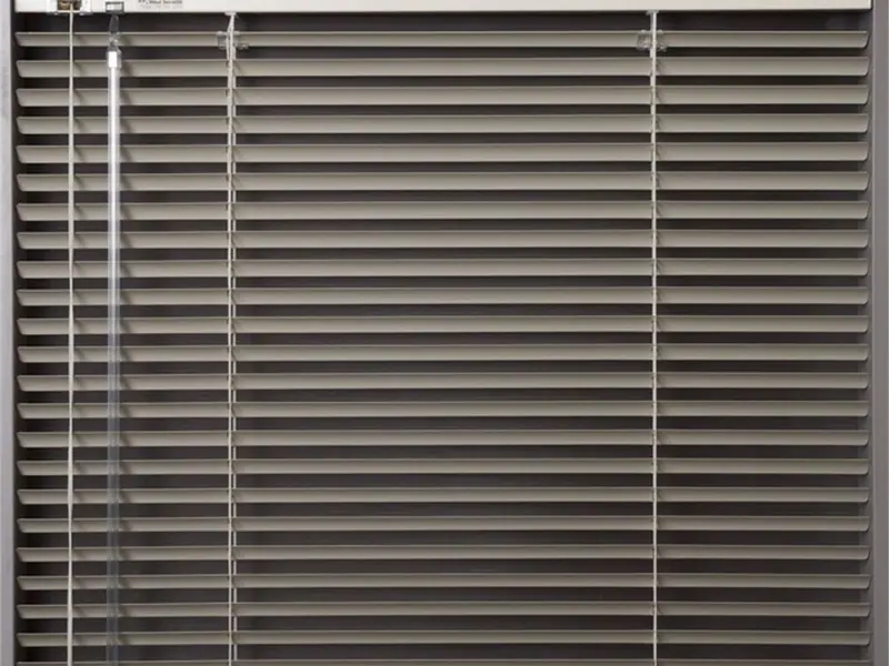 Aluminium venetian blind with narrow horizontal slats